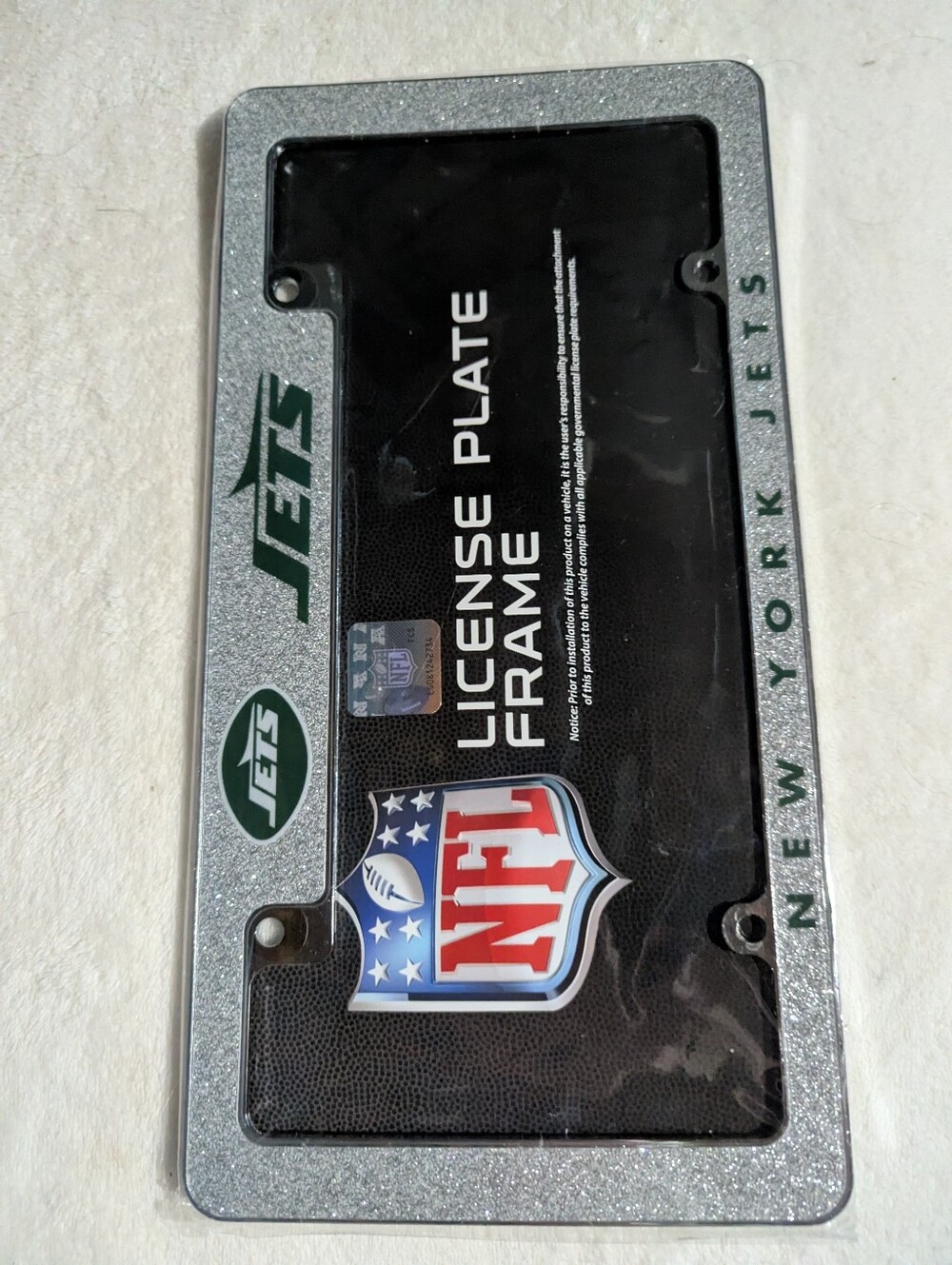 Glitter Silver License Plate Frame - NFL